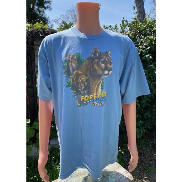 Vintage Aloré Forever Wild Wildlife Big Cat Shirt Size XL - Picture 1 of 10